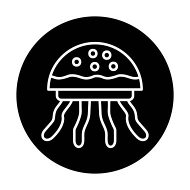 Denizanası. Web simgesi basit illüstrasyon 