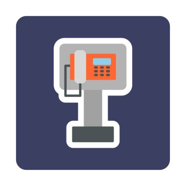 Ankesörlü Telefon web simgesi, vektör illüstrasyonu