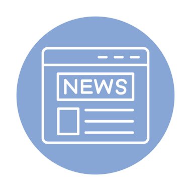 Haberler. Web simgesi basit illüstrasyon                               