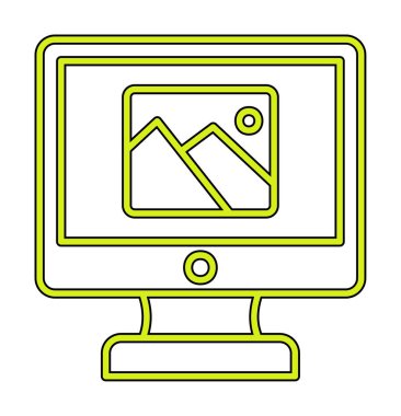 Comoputer galeri simgesi, vektör illüstrasyonu