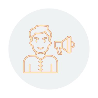 Gençler megafonla, vektör illüstrasyonuyla protesto ediyor  