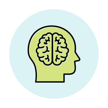 düz beyin ikonu vektör çizimi 