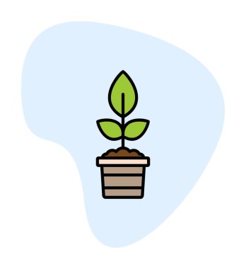  demlik vektör illüstrasyon tasarımında düz bitki