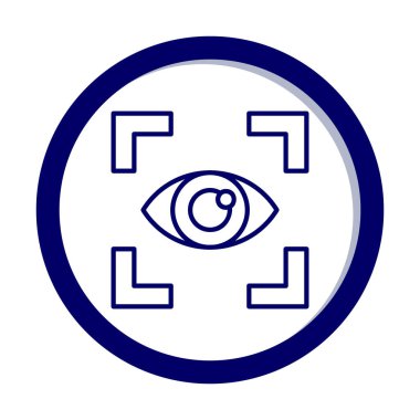 Vizyon düz simgesi, vektör çizim