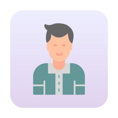 Avatar man simgesi, vektör illüstrasyonu  