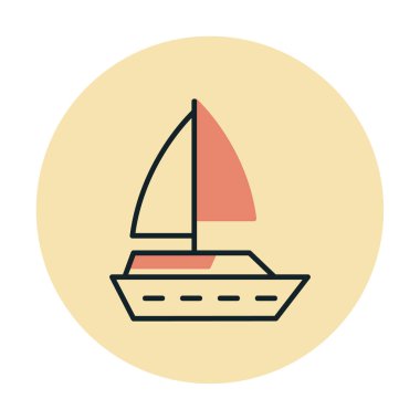 Basit tekne simgesi, vektör illüstrasyonu