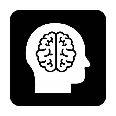 düz beyin ikonu vektör çizimi 