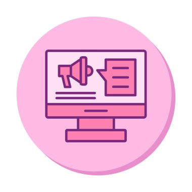 bilgisayar monitörü ve megafon, Dijital Kampanya konsept vektörü