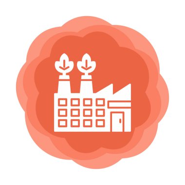 Basit Eco Factory simgesi, vektör illüstrasyonu