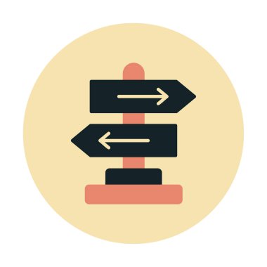 Yön düz simge, vektör illüstrasyonu