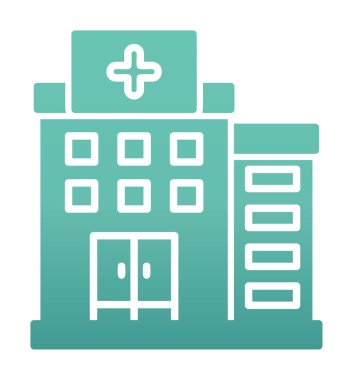 Hastane simgesi, vektör illüstrasyonu