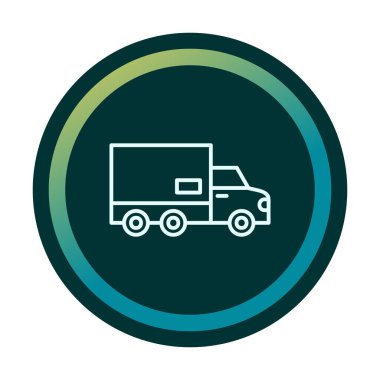 dağıtım kamyonu simgesi, vektör illüstrasyonu