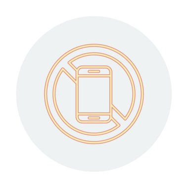Cep telefonu simgesi yok, vektör illüstrasyonu               