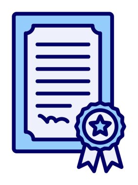 Sertifika vektör simgesi modern basit illüstrasyon                                 