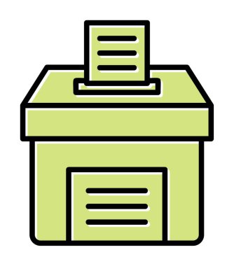 Oy kutusu. taslak vektör simgesi düz illüstrasyon 