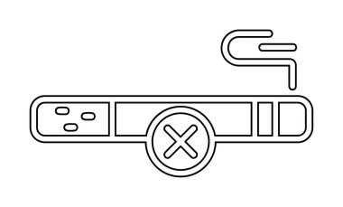 Basit Sigara İçilmez alanı simgesi, vektör illüstrasyonu