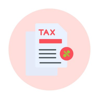 Basit Vergi İndirimi simgesi, vektör illüstrasyonu