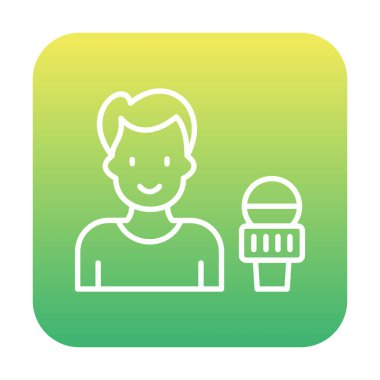 Haber muhabiri. Web simgesi basit illüstrasyon                       