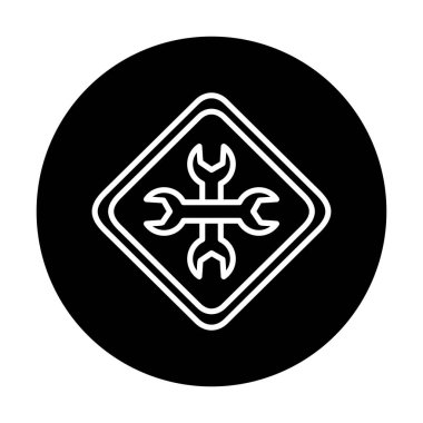 Yapı simgesi vektör illüstrasyonu. Bakımın vektör logosu                              