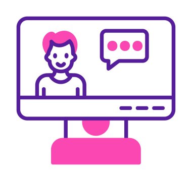 TV haber simgesi, vektör illüstrasyonu basit tasarım