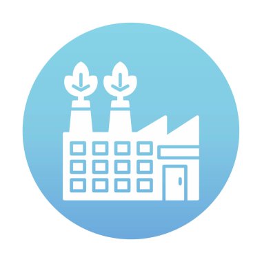 Basit Eco Factory simgesi, vektör illüstrasyonu