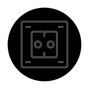 Modern Elektrik Soket simgesinin vektör illüstrasyonu       