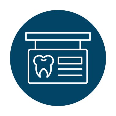 Diş Kliniği İmza Panosu Web simgesi, vektör illüstrasyonu