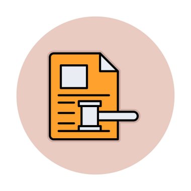 Açık artırma ya da Yargıç Tokmak simgesi düz stilde