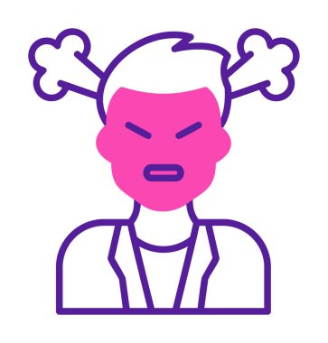 kızgın kişi simgesi, vektör illüstrasyonu basit tasarım