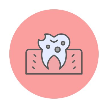 Diş Tedavi simgesi, vektör illüstrasyonu  