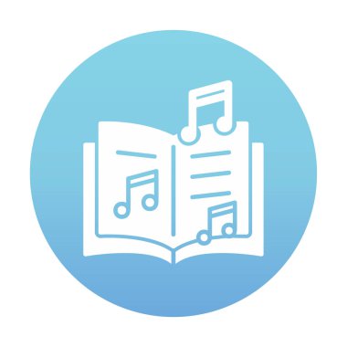 müzik kitabı simgesi, vektör illüstrasyonu 