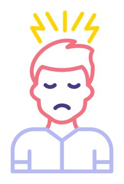 stresli kişi simgesi, vektör illüstrasyonu basit tasarım