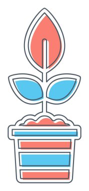  demlik vektör illüstrasyon tasarımında düz bitki