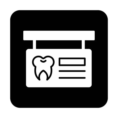 Diş Kliniği İmza Panosu Web simgesi, vektör illüstrasyonu
