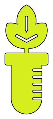 Test tüpü simgesine bitki, vektör illüstrasyonuName 