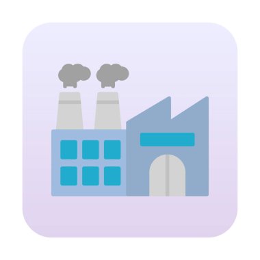 Fabrika web simgesi, vektör illüstrasyonu 