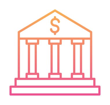 Banka simgesi, vektör illüstrasyonu 