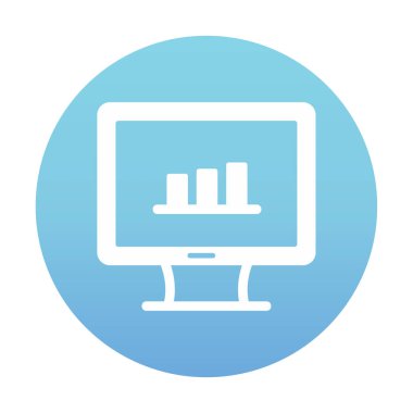 iş grafiği bilgisayar ekranında, vektör illüstrasyonu basit tasarım