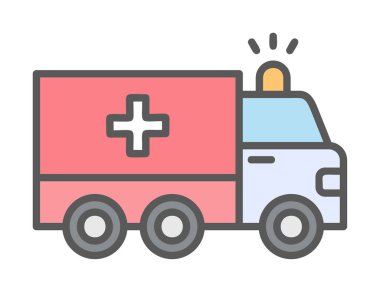 ambulans araba simgesi basit illüstrasyon