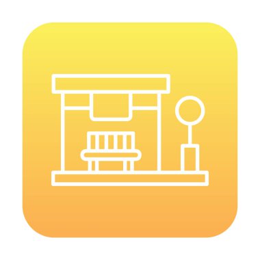 Otobüs Durağı vektör düz simgesi simgesi