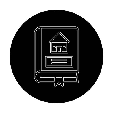 Mimarlık Kitabı düz simgesi, vektör illüstrasyonu 