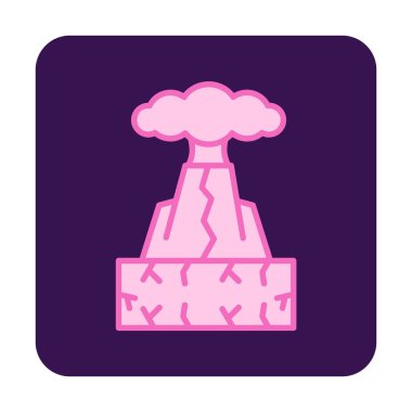 Volkan vektör illüstrasyonu, çizgi film simgesi ögesi.                         