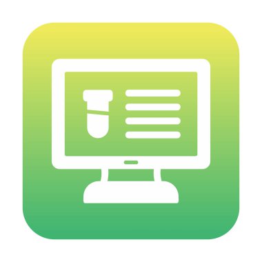 test tüpü ve bilgisayar ekran simgesi modayı izole etti. Bilgisayar Bilimi                                          