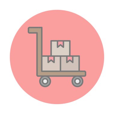 Arkaplanda fabrika tramvayı simgesi. 