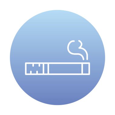 sigara duman simgesi, satır biçimi, vektör illüstrasyonu