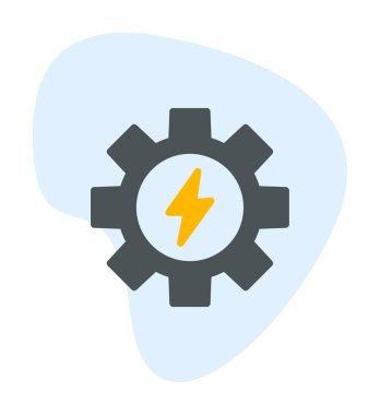 ışıklandırma cıvata simgesi iç dişli, vektör illüstrasyon basit tasarım