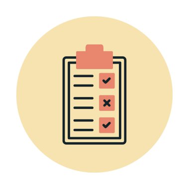 Kontrol listesi olan pano simgesi, vektör illüstrasyon tasarımı  