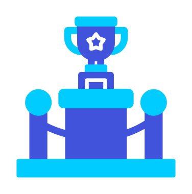 Ödül kupası ikonu vektör illüstrasyonu. Kadeh.                          