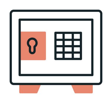 Güvenli kutu simgesi, vektör illüstrasyonu 