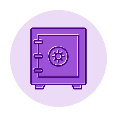 Güvenli kutu simgesi, vektör illüstrasyonu 